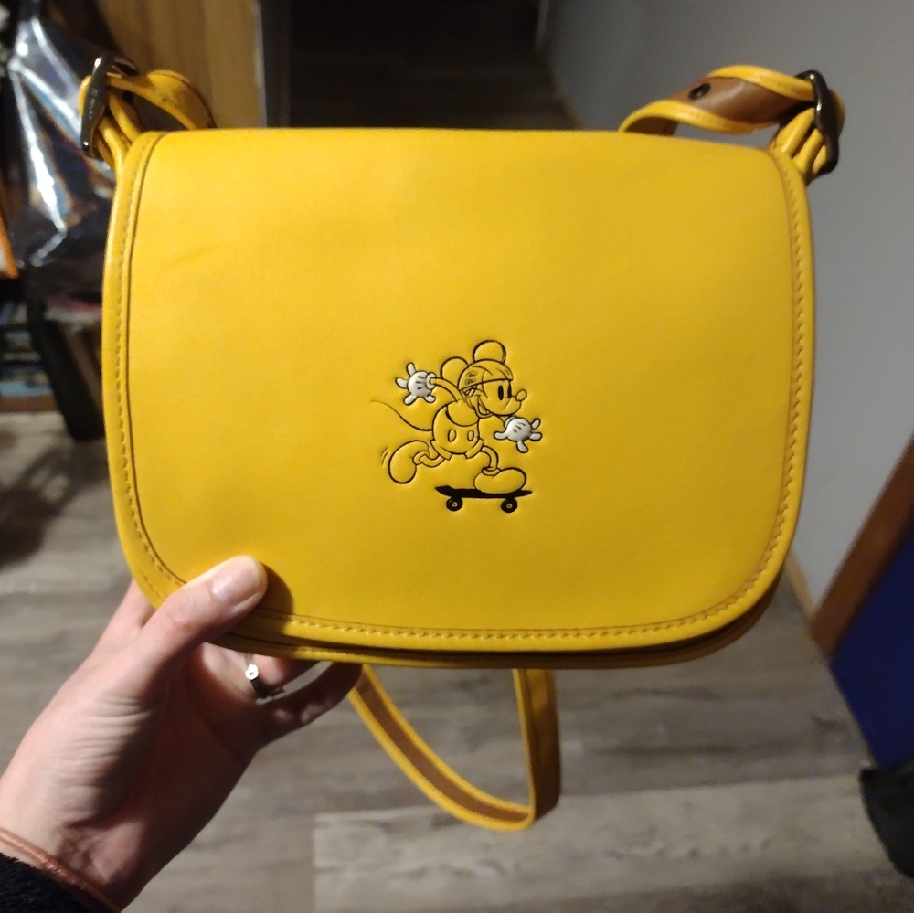 Coach Yellow Crossbody Bag with Cartoon Design
